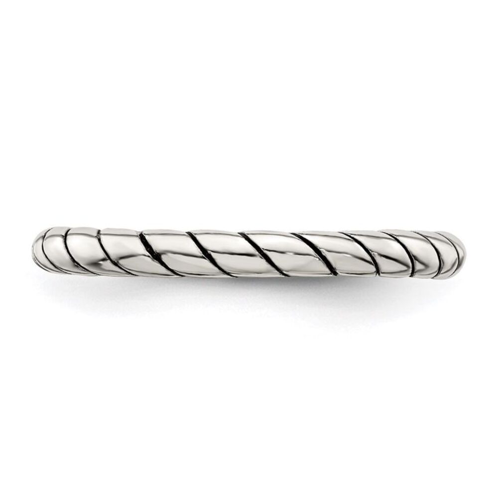 Kazi Luxury Sterling Silver Stackable Twist Ring - image 5